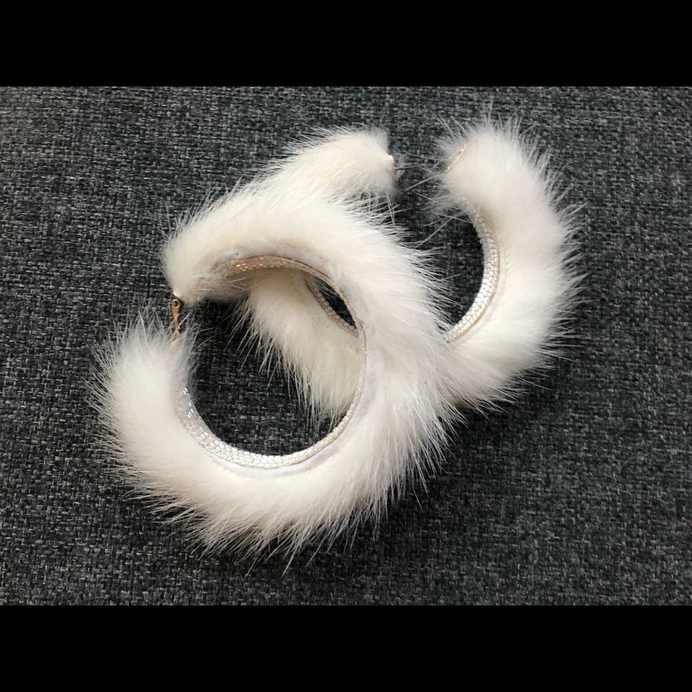 Ranjana Kahn Mink Hoop earrings